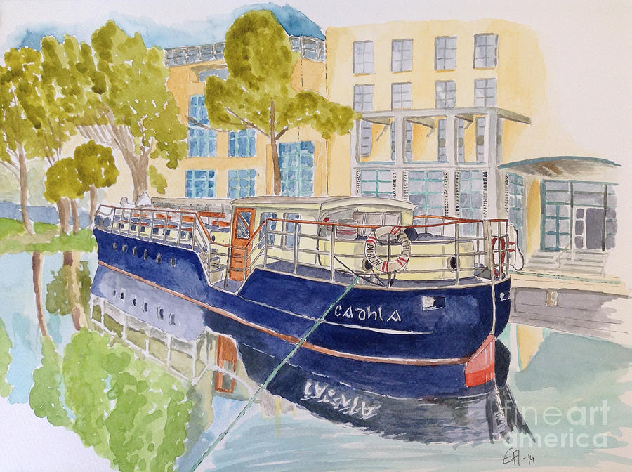 Canal Boat Painting by Eva Ason