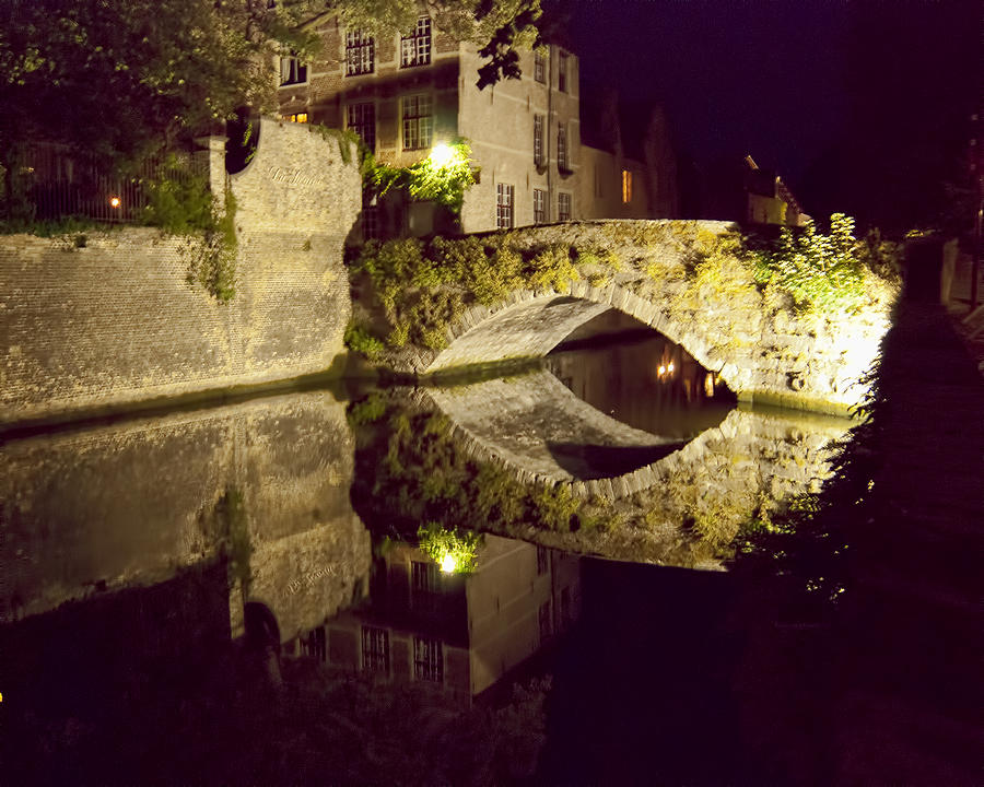 Architecture Photograph - Canal Bridge Reflection by Phyllis Taylor