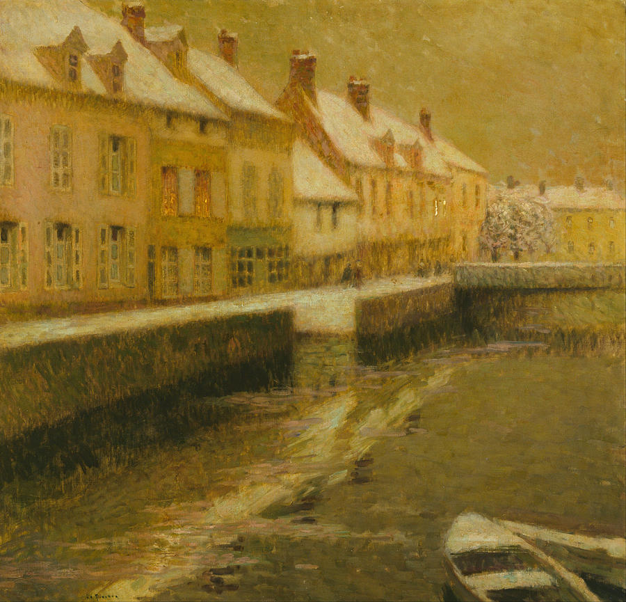 Canal in Bruges. Winter Painting by Henri Le Sidaner