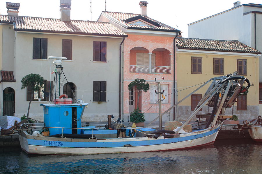 Boat Photograph - Canal in Grado by Ulrich Kunst And Bettina Scheidulin