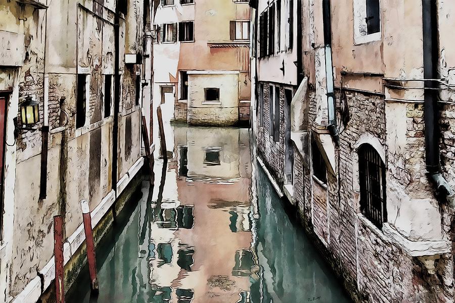Canal in Venice Digital Art by Kai Saarto