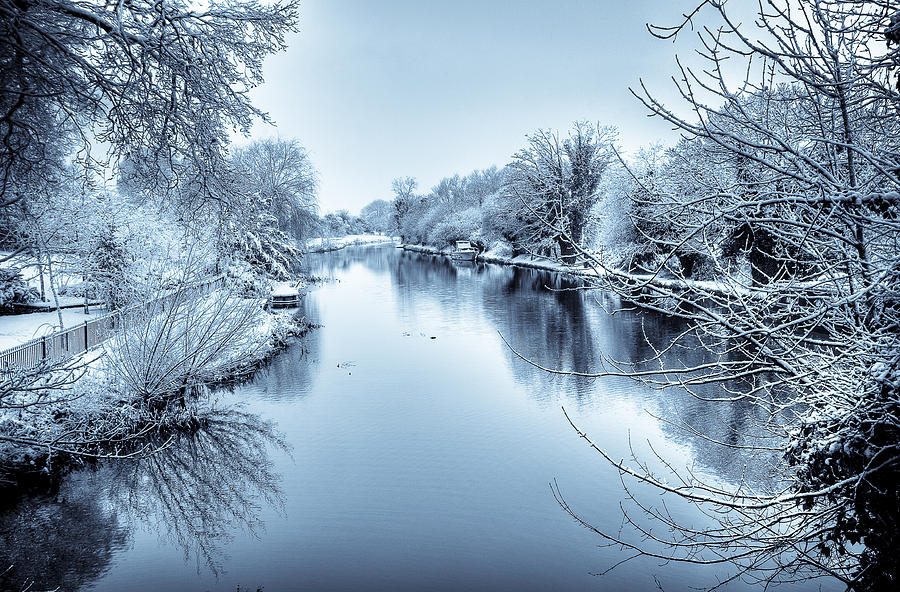 Canal in Winter Photograph by Mark Llewellyn