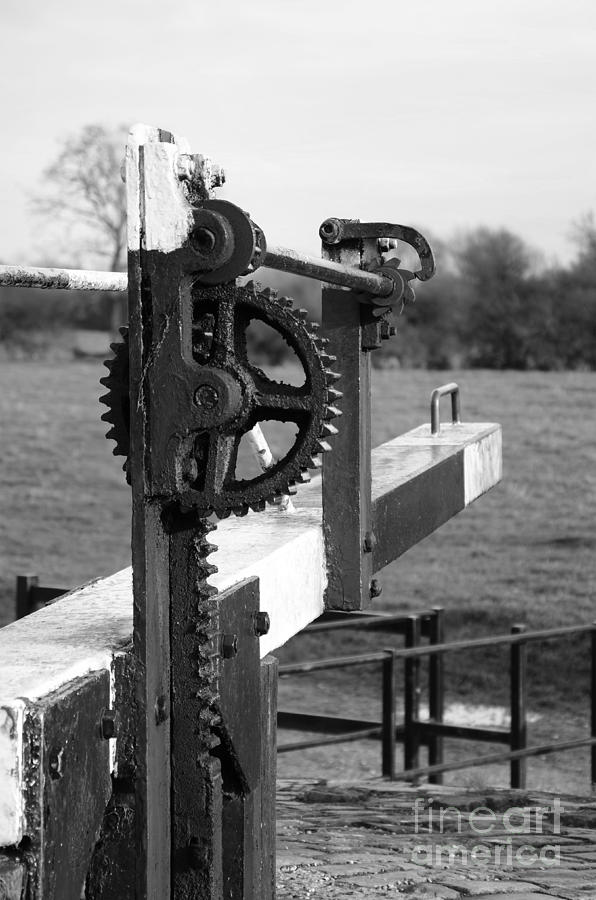 Canal Photograph - Canal paddle gear - mono by Steev Stamford