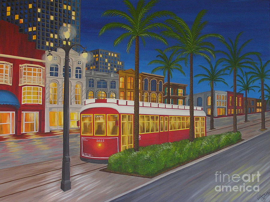 Canal Street Car Line Painting by Valerie Carpenter