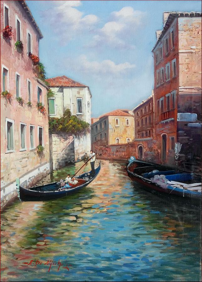 Canale Veneziano Italy Painting by Ernesto Di Michele Pixels