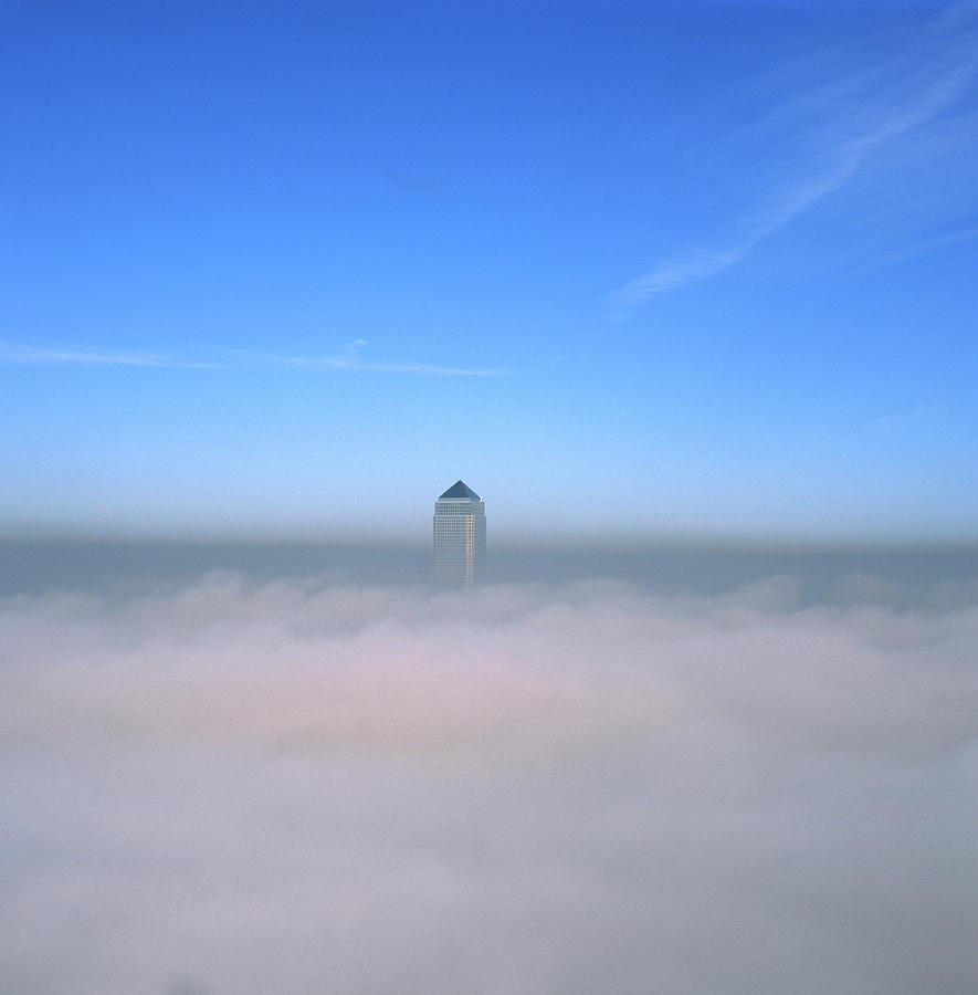 Canary Wharf In Fog Photograph by Skyscan/science Photo Library
