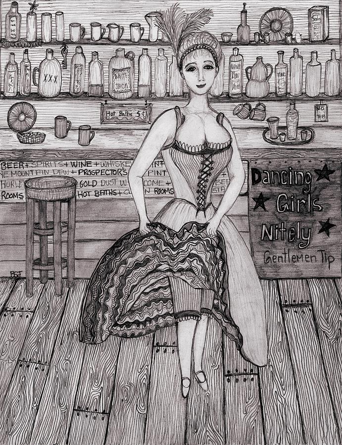 Cancan Dancer Drawing by Barbara St Jean