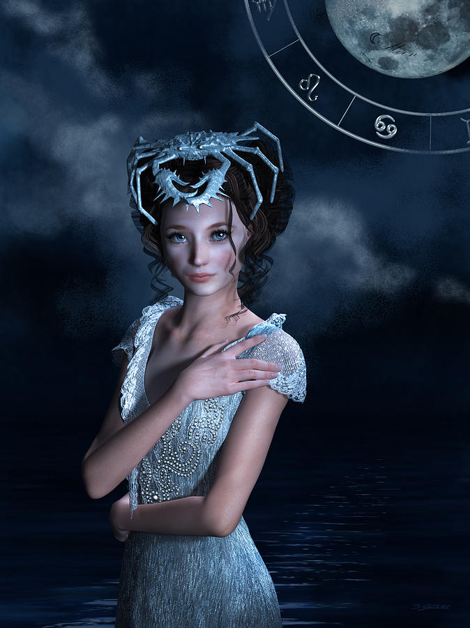 Fantasy Mixed Media - Cancer zodiac fantasy by Britta Glodde