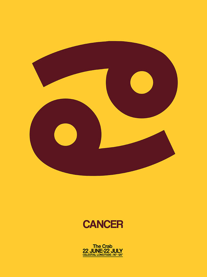 Cancer Digital Art - Cancer Zodiac Sign Brown by Naxart Studio