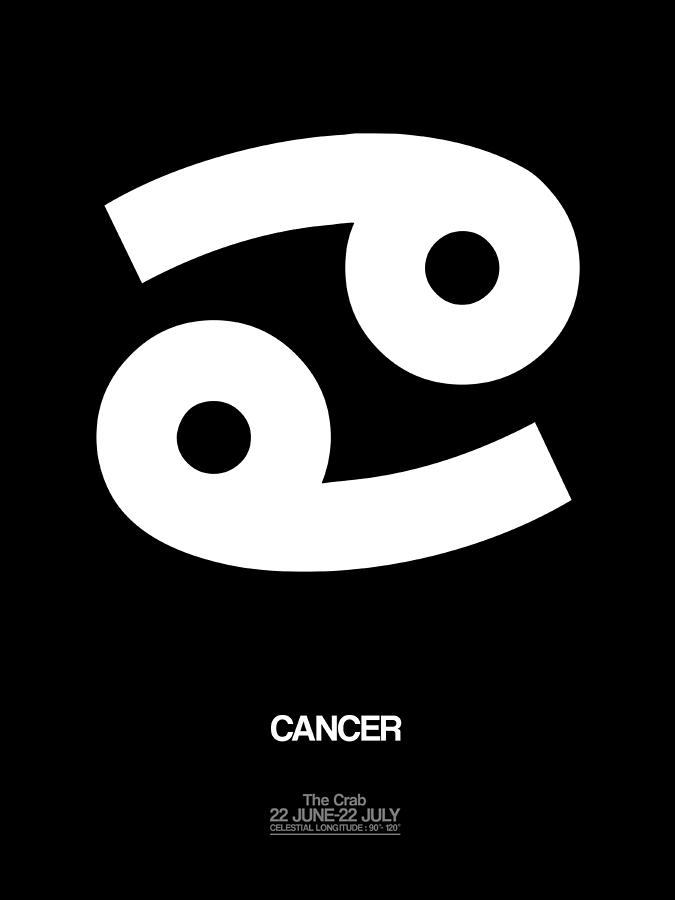Cancer Digital Art - Cancer Zodiac Sign White by Naxart Studio
