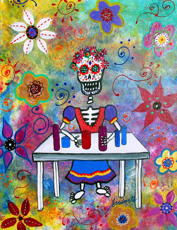 Candelera Dia De Los Muertos Painting by Pristine Cartera Turkus