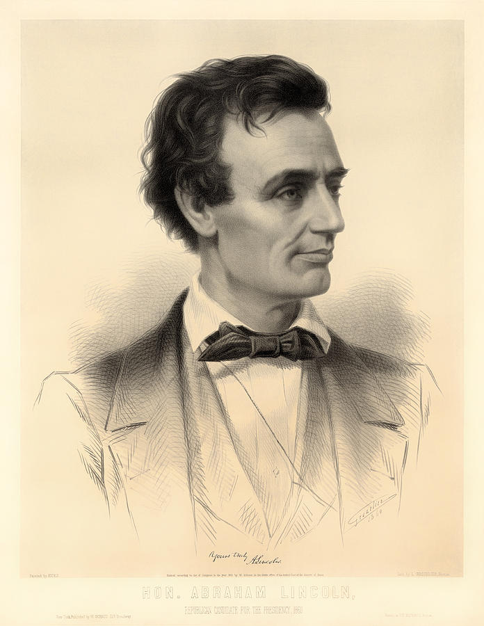 Abraham Lincoln Drawing - Candidate for the Presidency Abraham Lincoln 1860 by Mountain Dreams