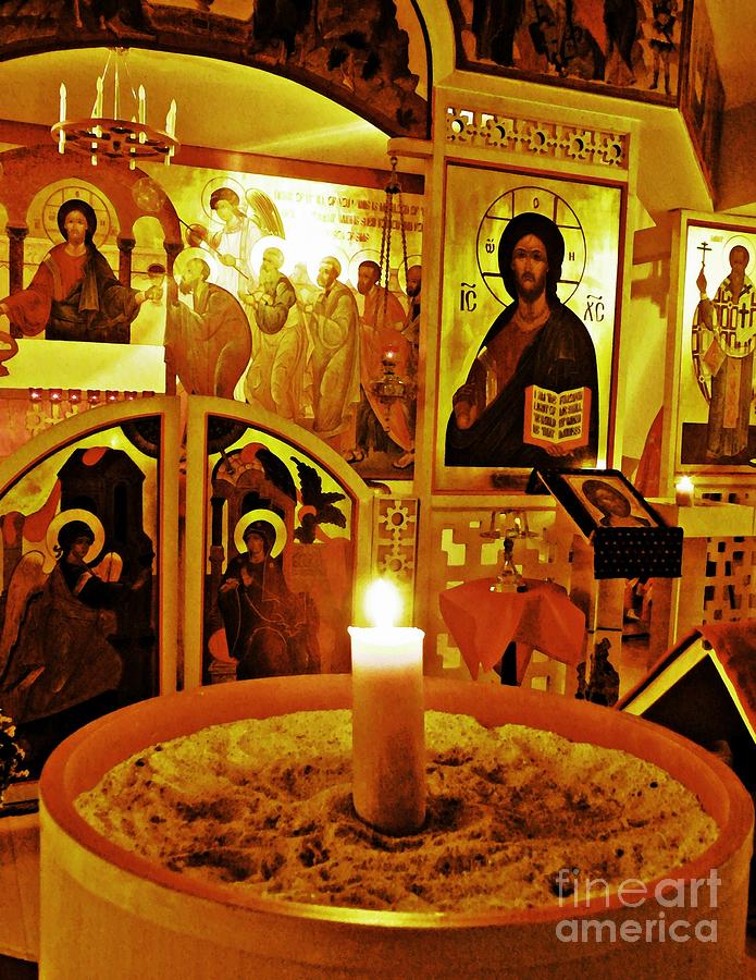Candle and Icons Photograph by Sarah Loft