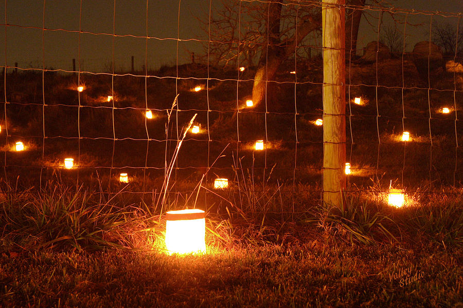 Candle at Wire Fence 12 Photograph by Judi Quelland