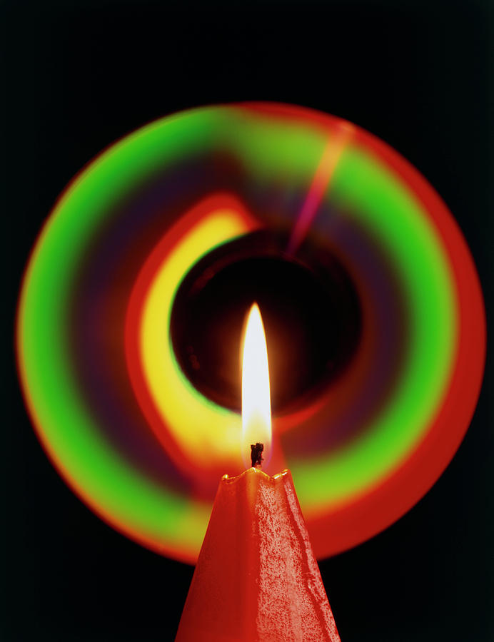 Candle Flame With Light Pattern Photograph by Sheila Terry/science Photo Library