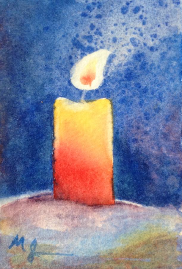 Candle Glow Painting by Marilyn Jacobson