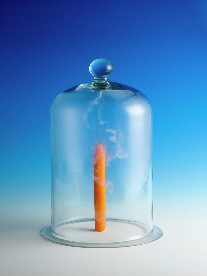 Candle Photograph - Candle In A Bell Jar by Science Photo Library