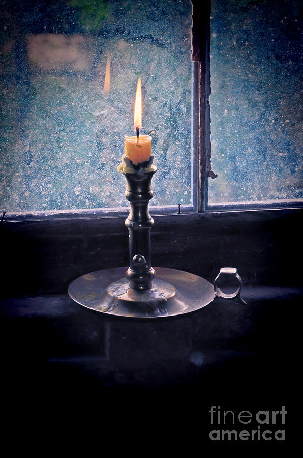 Vintage Photograph - Candle in the Window by Jill Battaglia