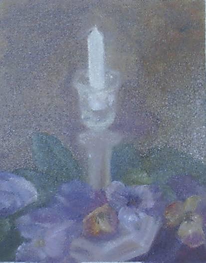 Flower Painting - Candle by Sheila Mashaw