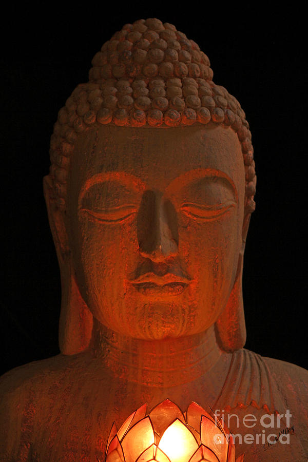 Buddha Photograph - Candlelit Buddha by Dodie Ulery