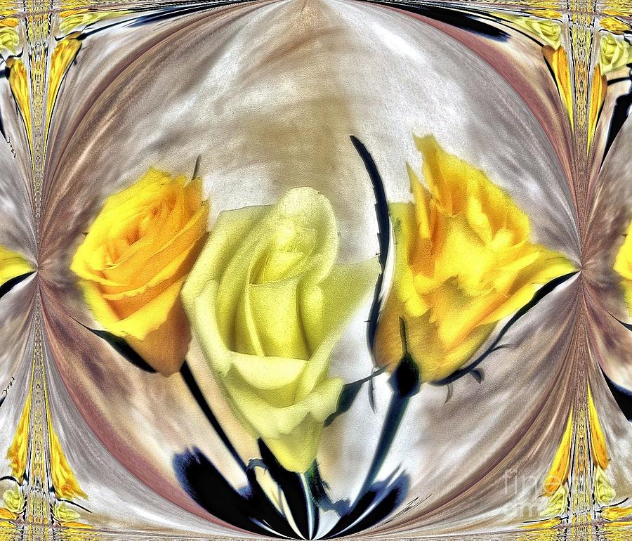 Candlelit Yellow Roses Photograph by Marsha Heiken