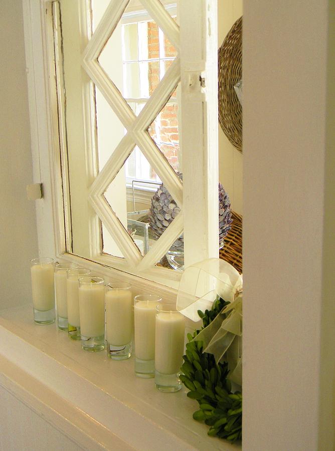 Candles and Wicker and Window Photograph by Jean Goodwin Brooks