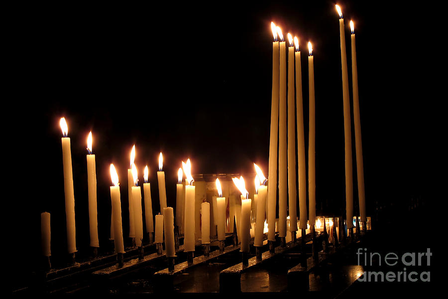Candles in Church Photograph by Olivier Le Queinec