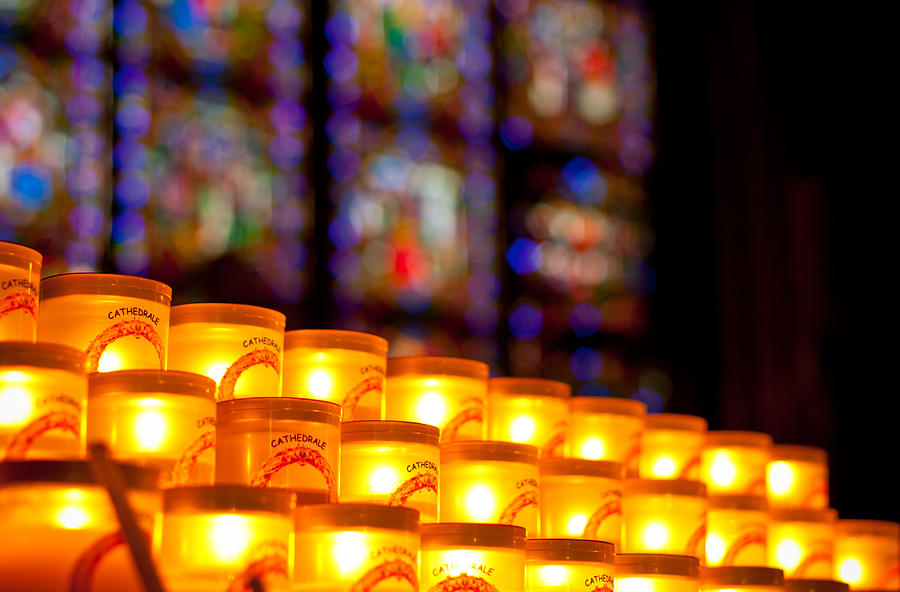 Candles in Notre Dame Photograph by Anthony Doudt