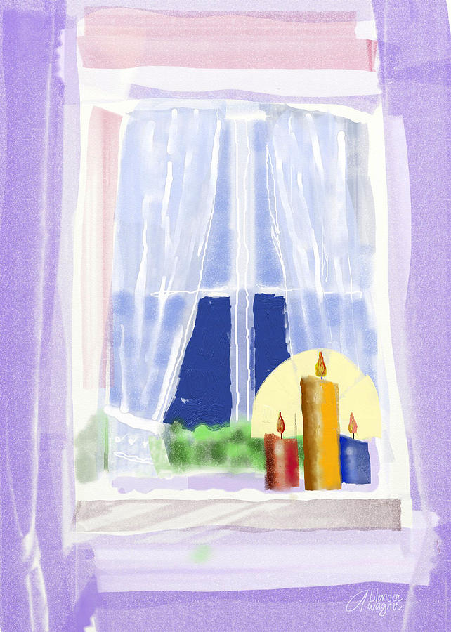 Candles In The Window Digital Art by Arline Wagner
