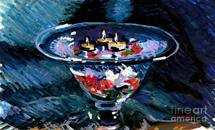Candles in Water Painting by Candace Lovely