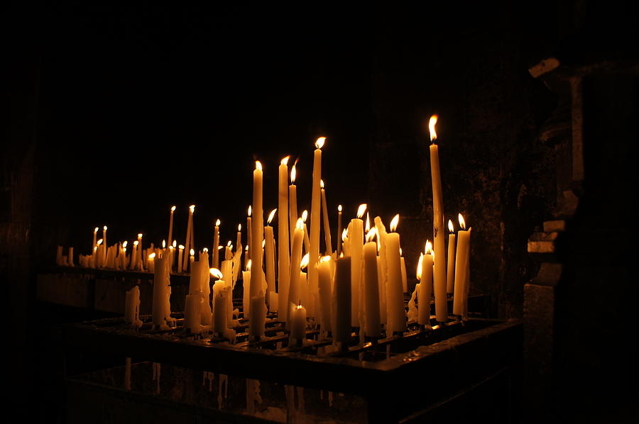 candles in a Roman Catholic church Photograph by Jolly Van der Velden