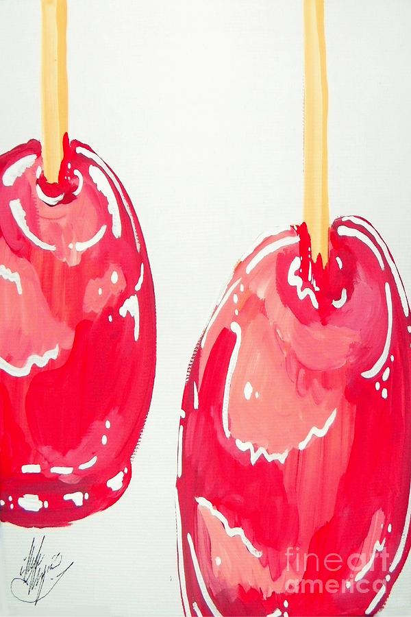 Candy Apples Painting by Marisela Mungia