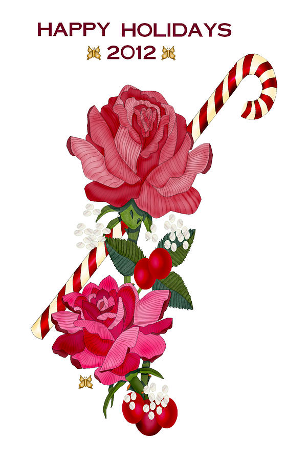 Candy Cane And Roses Painting