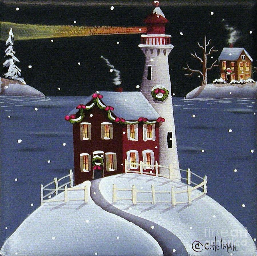 Winter Painting - Candy Cane Cove by Catherine Holman