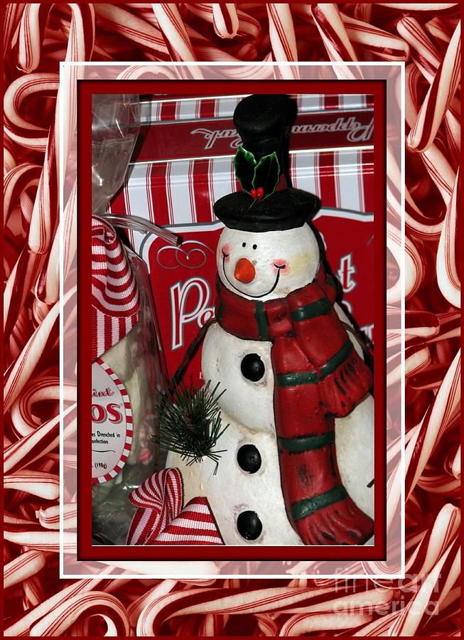 Candy Cane Snowman Photograph by Chris Anderson