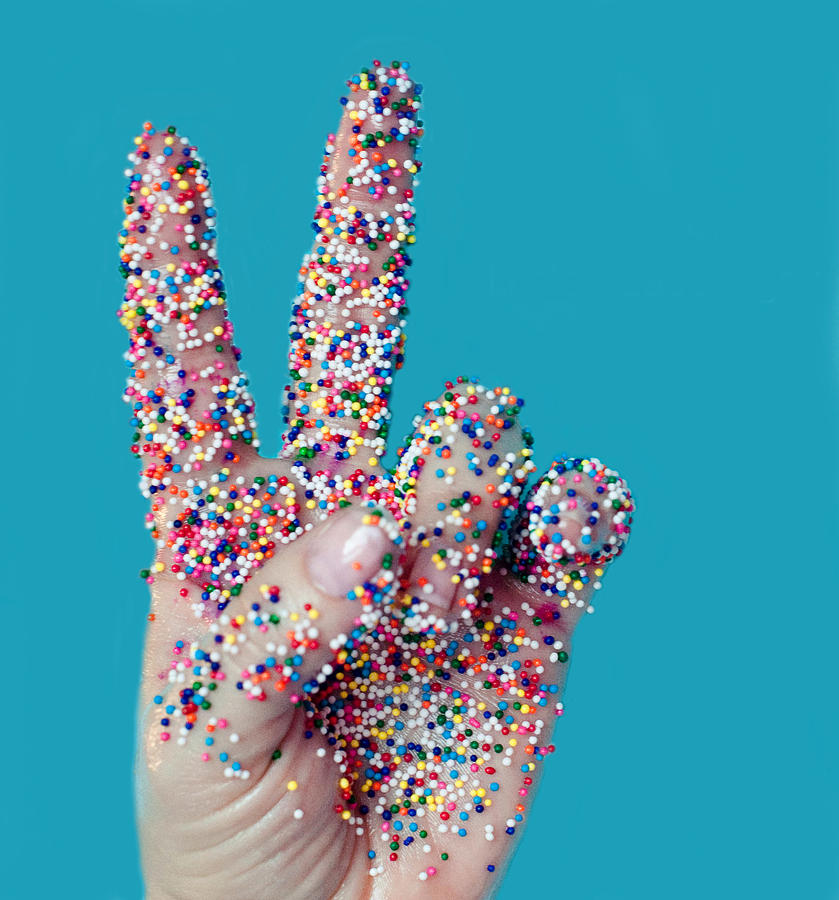 Candy coated peace sign Photograph by Daynna Shannon