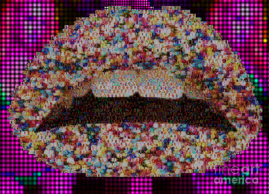 Collage Painting - Candy Lips by Johnlijo Bluefish