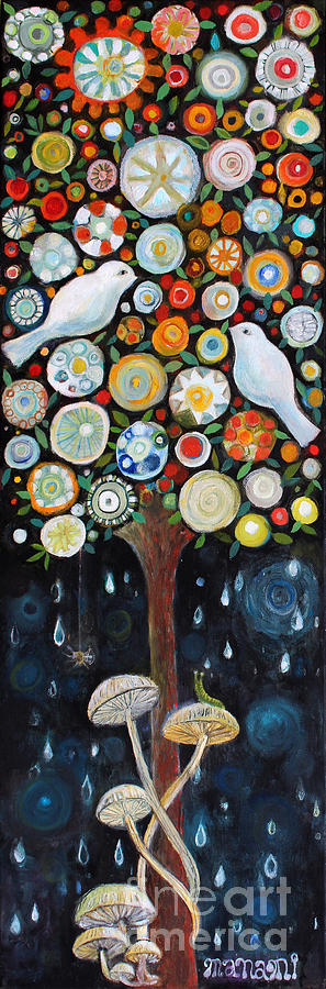 Bird Painting - Candy Tree by Manami Lingerfelt