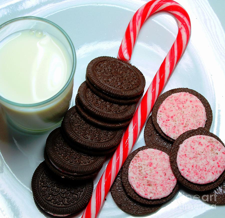Candycane  Cookies - Milk - Cookies Photograph by Barbara A Griffin