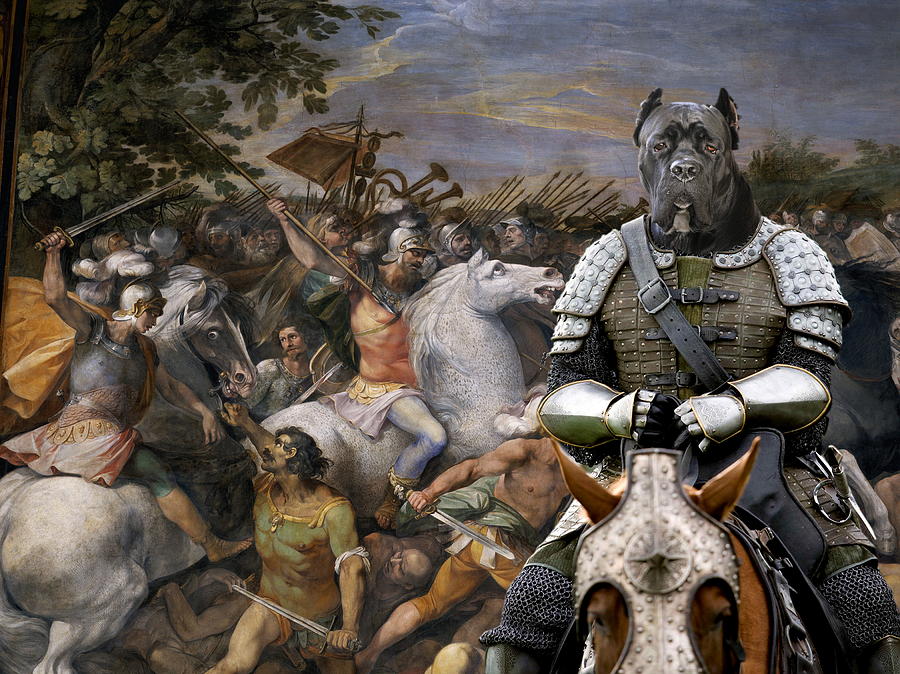 Cane Corso Art Canvas Print - In the middle of the battle Painting by Sandra Sij