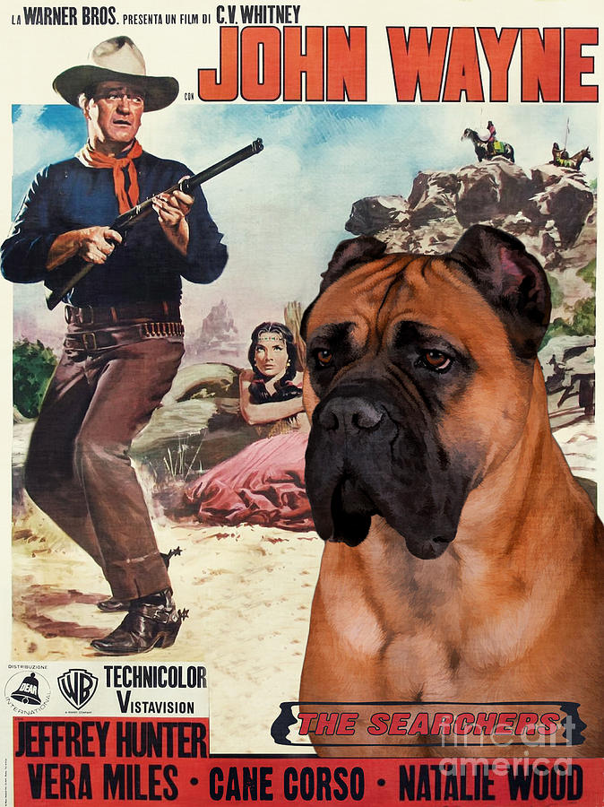 Cane Corso Art Canvas Print - The Searchers Movie Poster Painting by Sandra Sij
