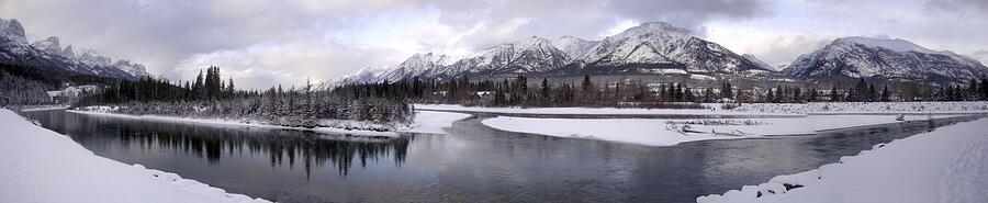River Winter Christmas - Canmore / Banff, AB Photograph by Ian McAdie