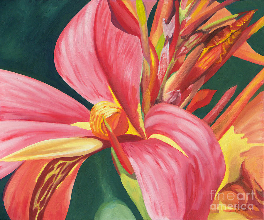 Canna Lily 2 Painting by Annette M Stevenson
