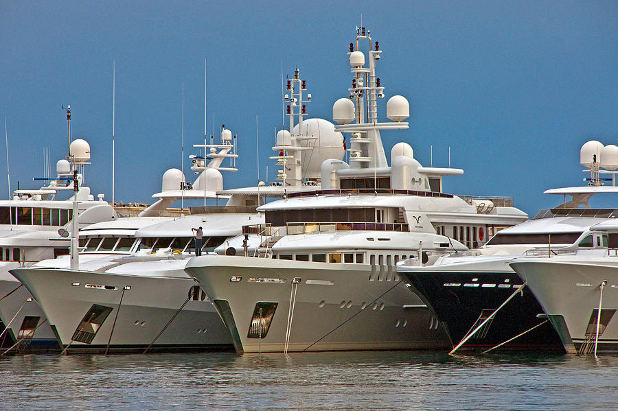 Cannes yachts Photograph by Dennis Cox