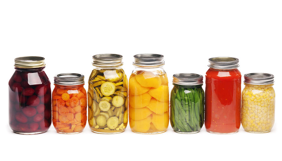 Canning Jars of Canned, Pickled Vegetable Food Preserved for Storage Photograph by YinYang