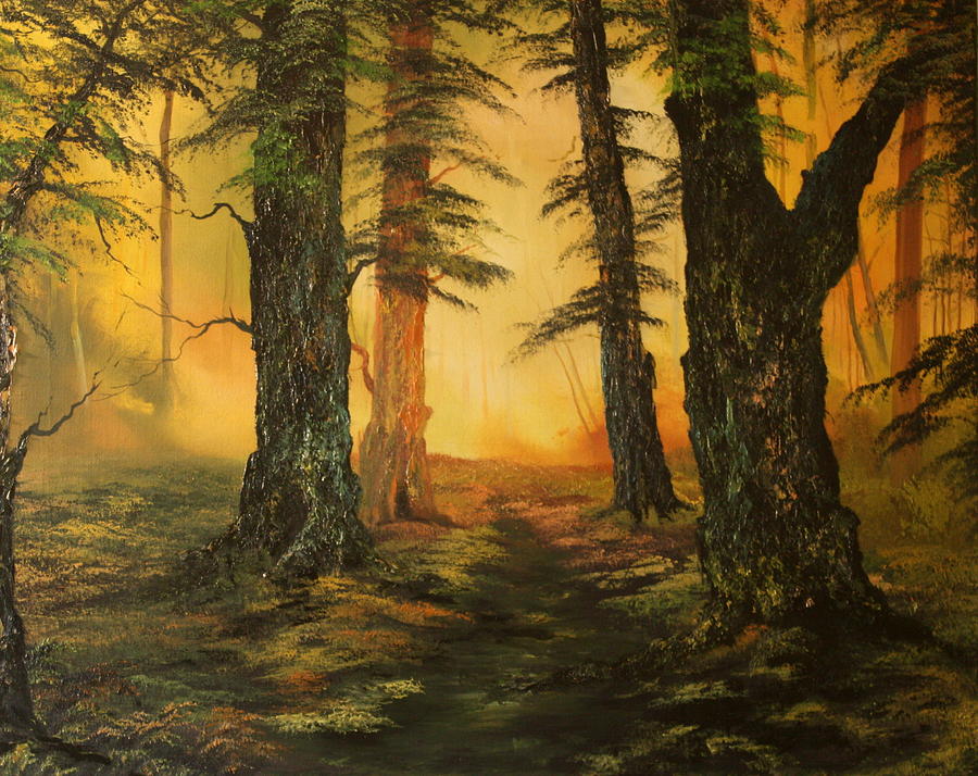 Cannock Chase Forest in Sunlight Painting by Jean Walker