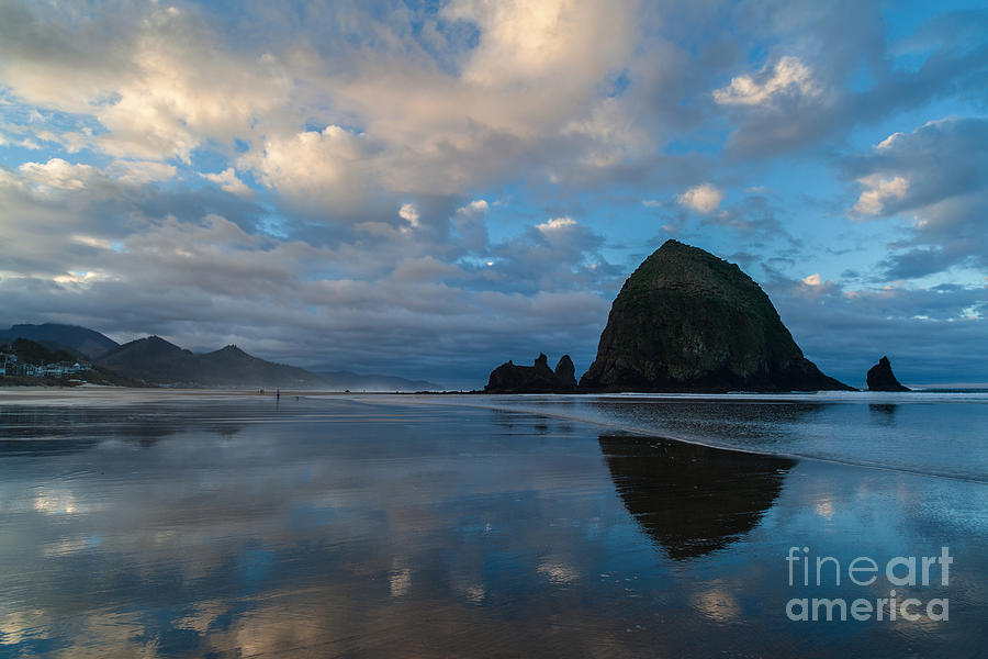 Cannon Beach Calm Morning Tidal Flats Photograph by Mike Reid