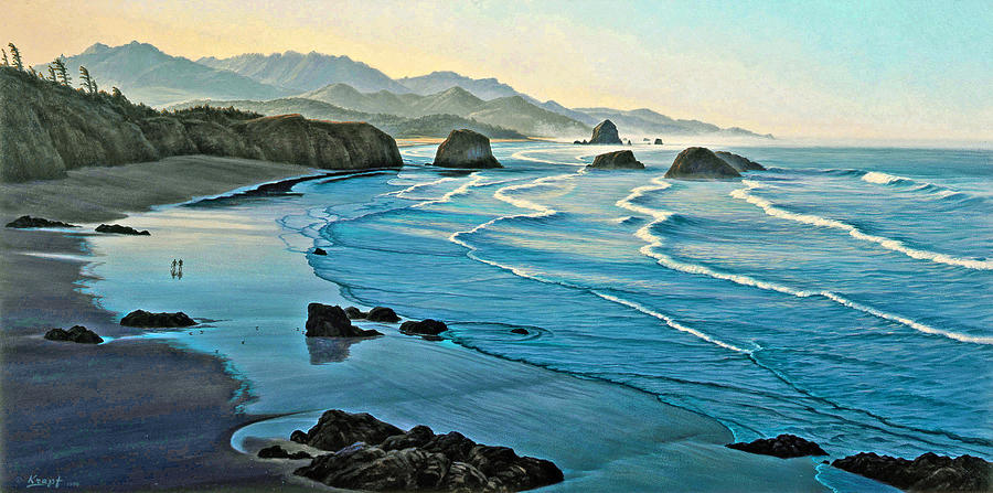 Seascape Painting - Cannon Beachcombers by Paul Krapf
