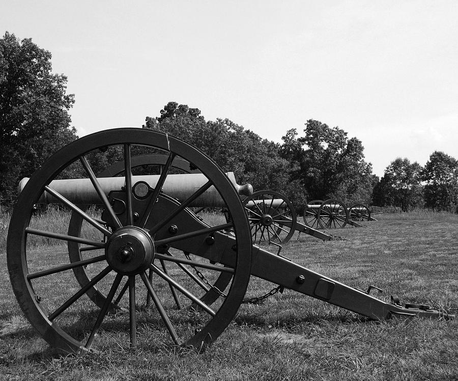 Cannon Lineup b/w Photograph by Glory Ann Penington