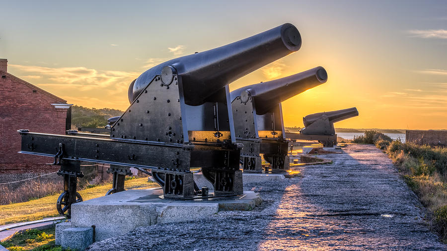 Cannons at Fort Clinch Sunset Photograph by Travelers Pics